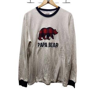 Dearfoams Cozy Comfort papa bear long sleeve knit shirt Large